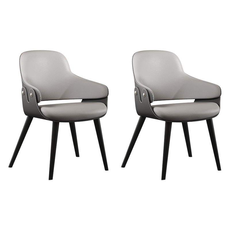Contemporary Style Dining Chair Arm Dining Chair with Metal Legs for Kitchen