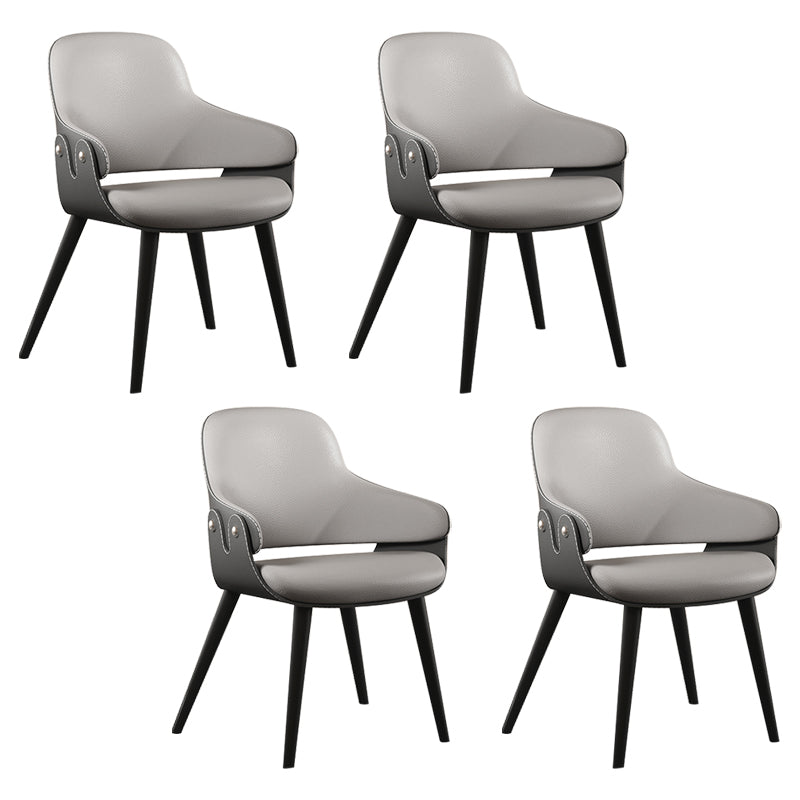Contemporary Style Dining Chair Arm Dining Chair with Metal Legs for Kitchen