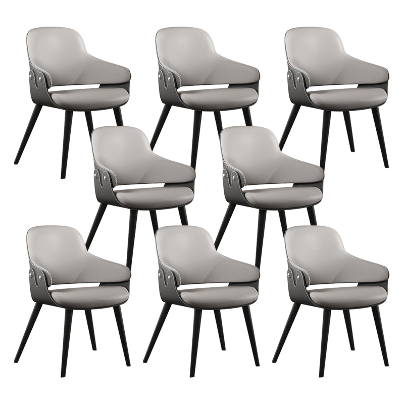 Contemporary Style Dining Chair Arm Dining Chair with Metal Legs for Kitchen