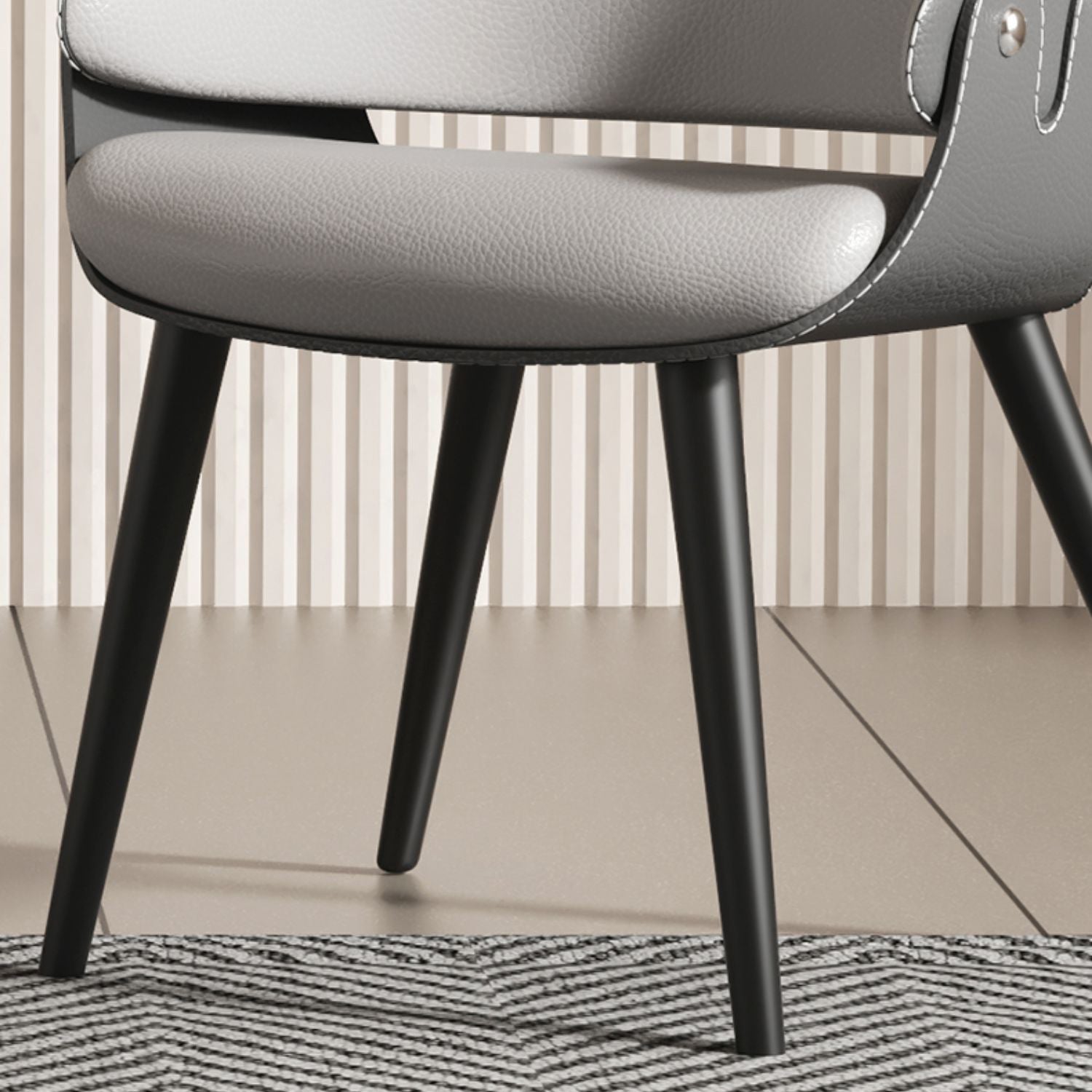 Contemporary Style Dining Chair Arm Dining Chair with Metal Legs for Kitchen