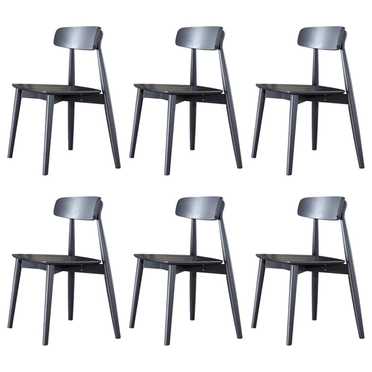 Contemporary Style Dining Chair Armless Dining Chair with Wooden Legs for Kitchen