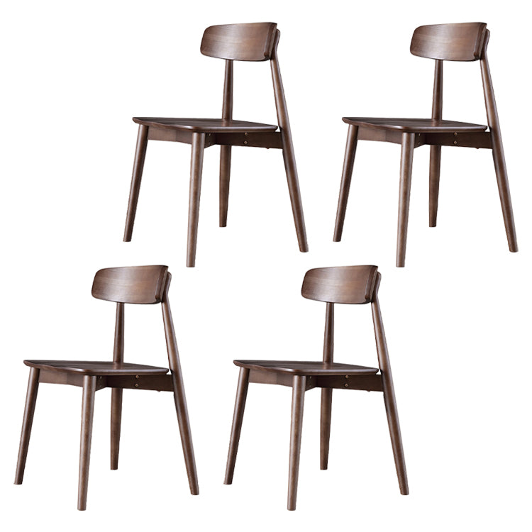Contemporary Style Dining Chair Armless Dining Chair with Wooden Legs for Kitchen