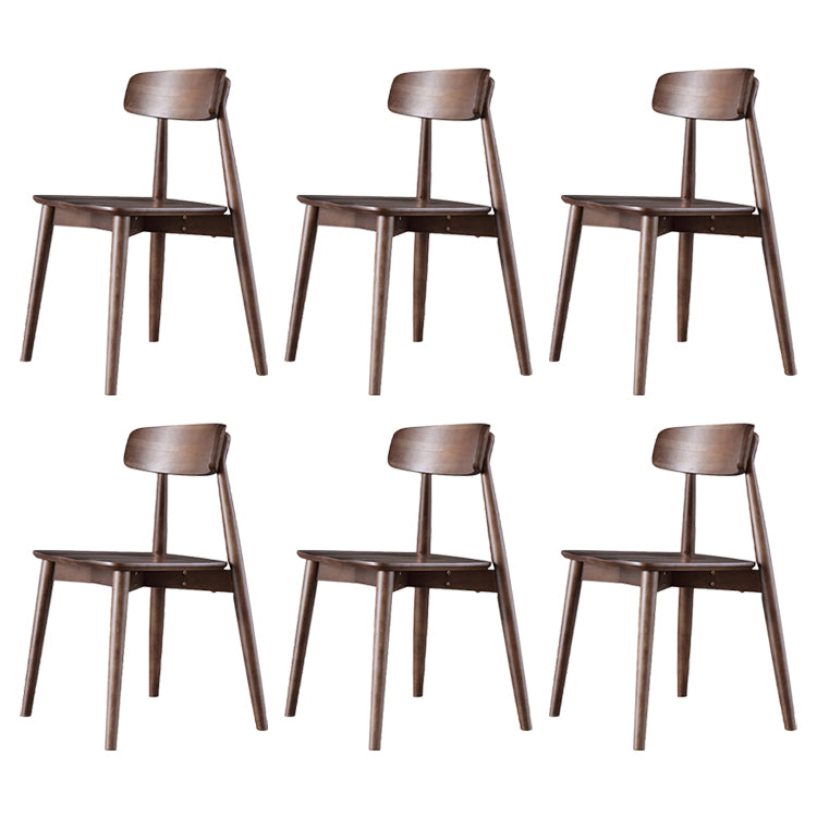 Contemporary Style Dining Chair Armless Dining Chair with Wooden Legs for Kitchen
