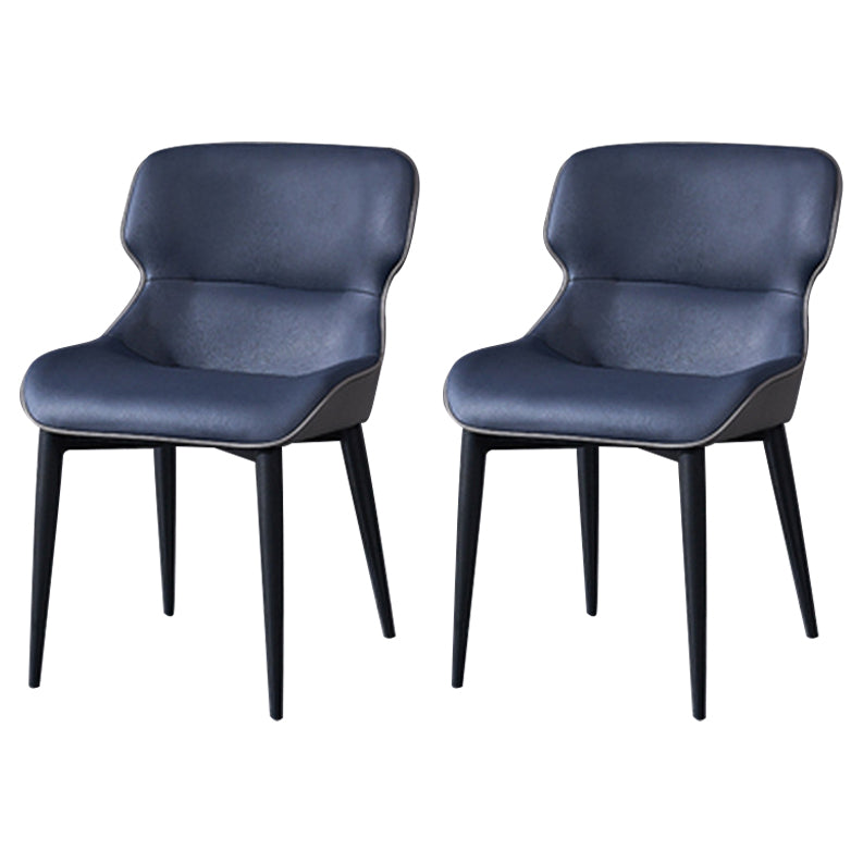 Modern Dining Room Chair Faux Leather and Metal Side Chair for Home