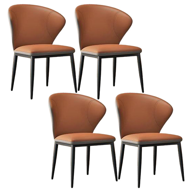 Contemporary Dining Chairs Armless Dining Chairs with Metal Legs for Kitchen