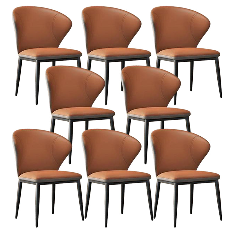 Contemporary Dining Chairs Armless Dining Chairs with Metal Legs for Kitchen