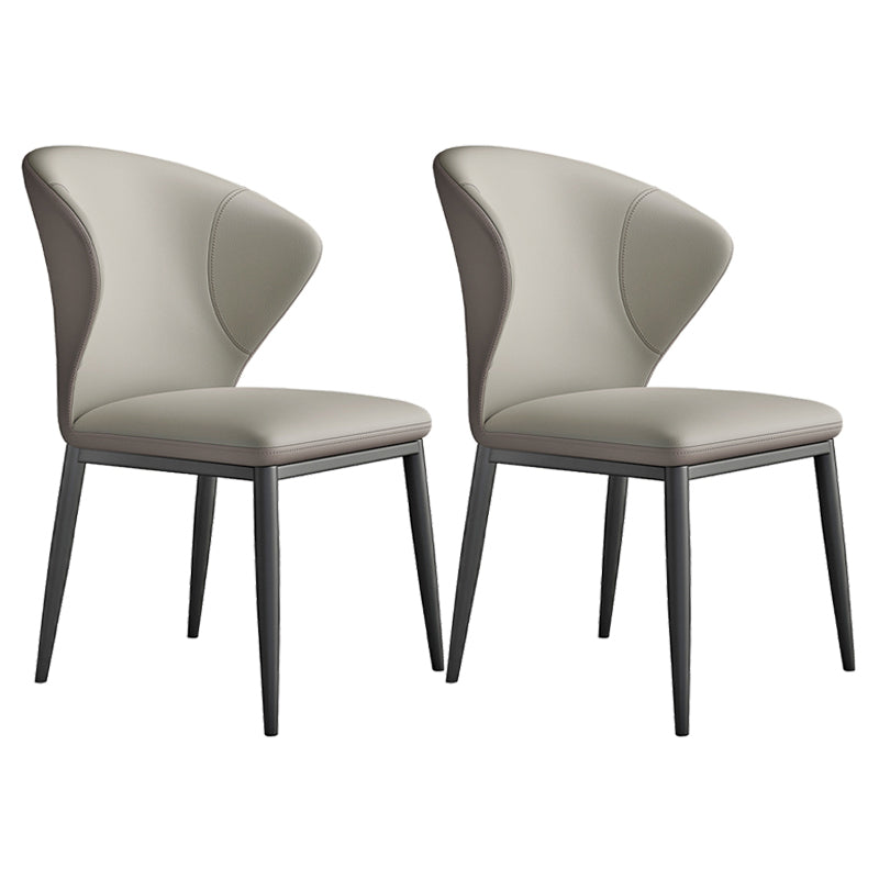Contemporary Dining Chairs Armless Dining Chairs with Metal Legs for Kitchen