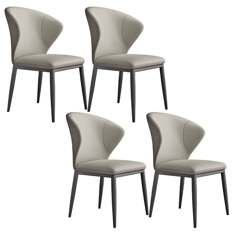 Contemporary Dining Chairs Armless Dining Chairs with Metal Legs for Kitchen