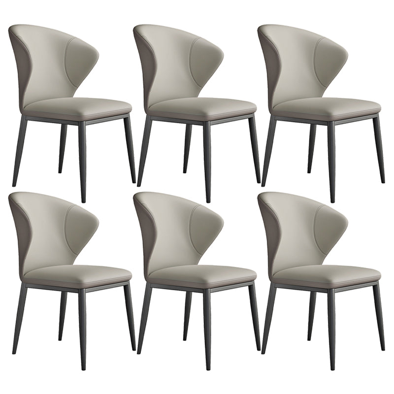 Contemporary Dining Chairs Armless Dining Chairs with Metal Legs for Kitchen