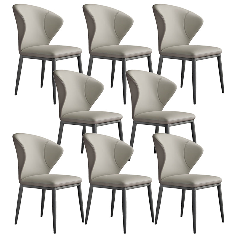 Contemporary Dining Chairs Armless Dining Chairs with Metal Legs for Kitchen