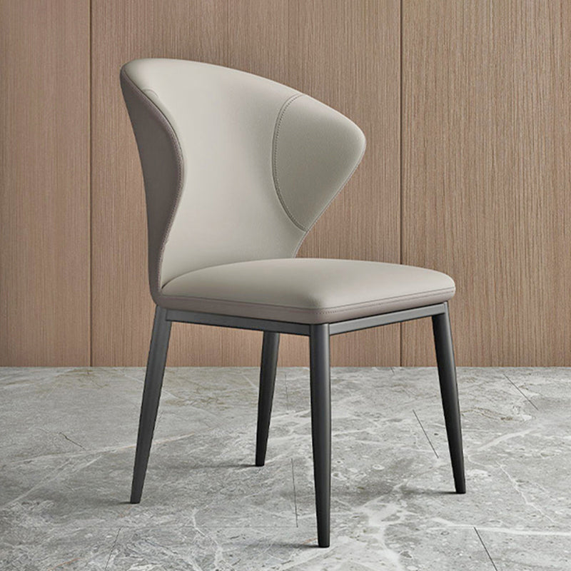 Contemporary Dining Chairs Armless Dining Chairs with Metal Legs for Kitchen