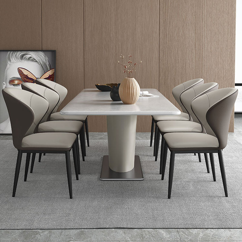 Contemporary Dining Chairs Armless Dining Chairs with Metal Legs for Kitchen