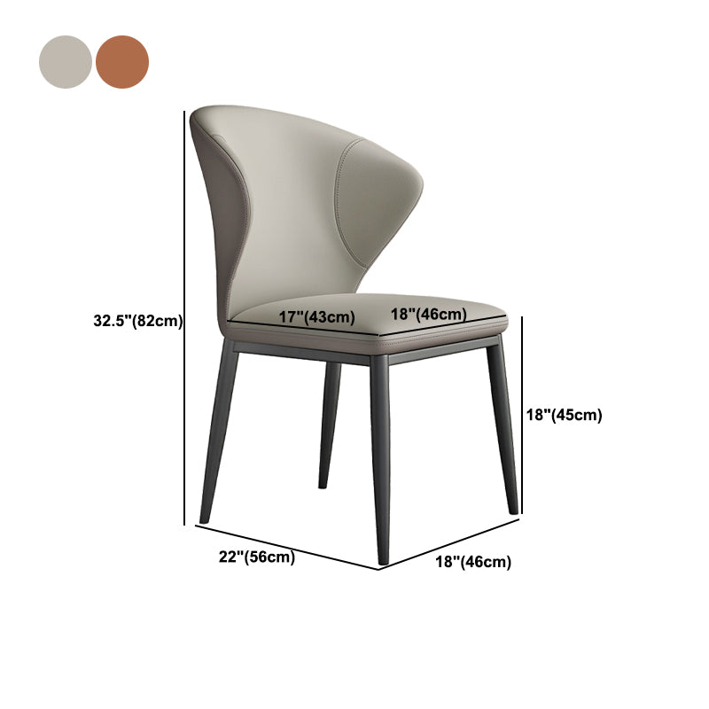 Contemporary Dining Chairs Armless Dining Chairs with Metal Legs for Kitchen