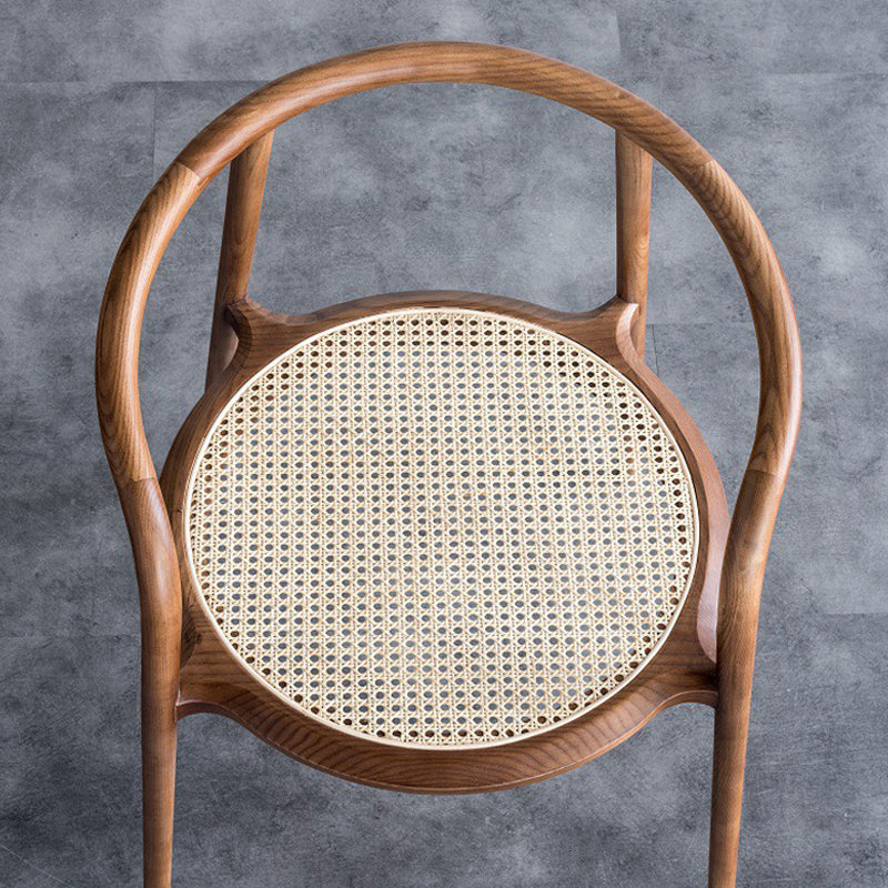 Open Back Dining Arm Chair Solid Wood Dining Room Chair for Home