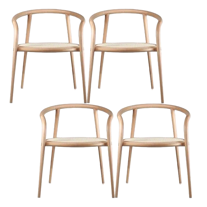 Open Back Dining Arm Chair Solid Wood Dining Room Chair for Home