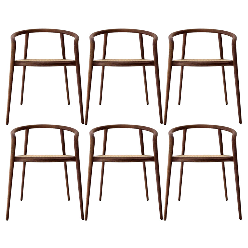 Open Back Dining Arm Chair Solid Wood Dining Room Chair for Home