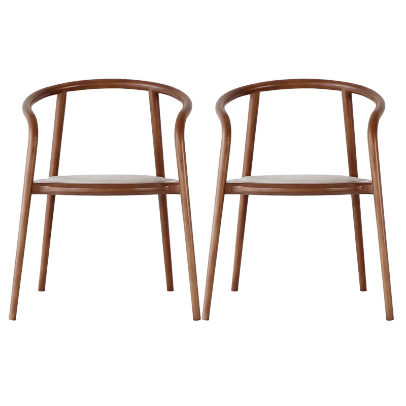 Open Back Dining Arm Chair Solid Wood Dining Room Chair for Home