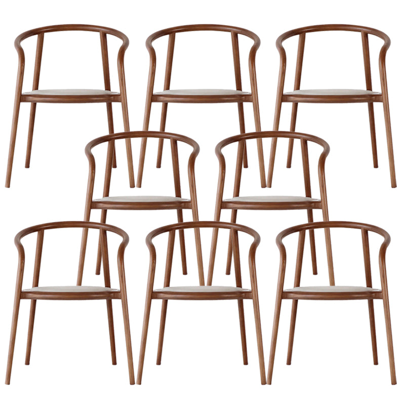 Open Back Dining Arm Chair Solid Wood Dining Room Chair for Home