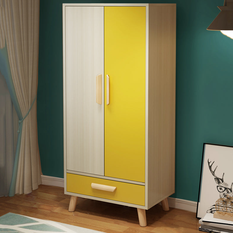 Engineered Wood Armoire for Home Modern Cabinet with Wooden Legs