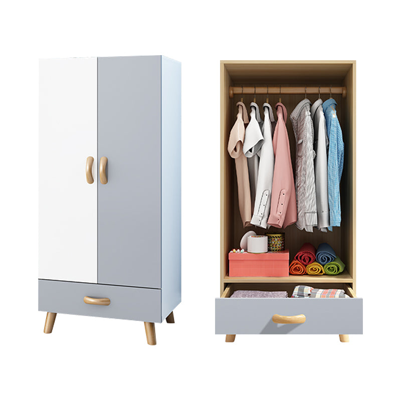 Engineered Wood Armoire for Home Modern Cabinet with Wooden Legs