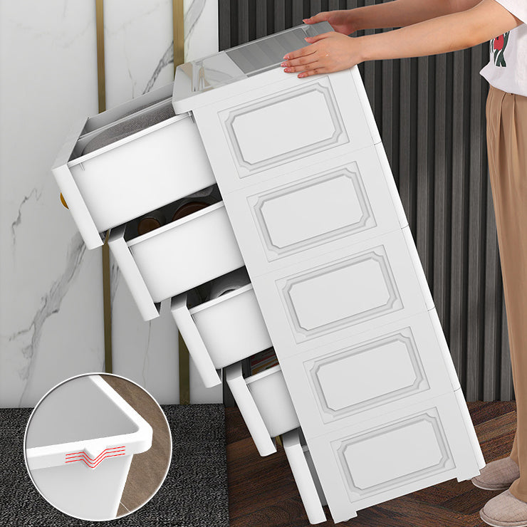 Plastic Storage Cabinet Contemporary Wardrobe Cabinet with Drawer for Home