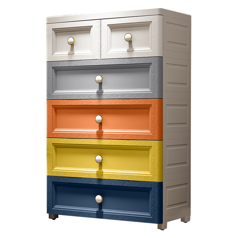 Plastic Storage Cabinet Contemporary Wardrobe Cabinet with Drawer for Home