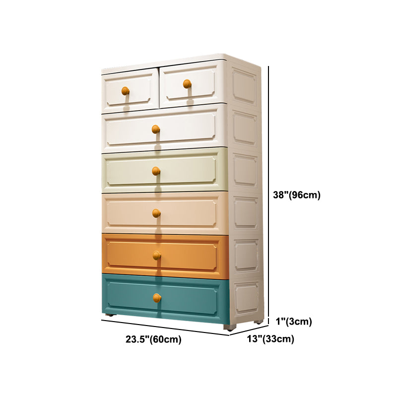 Plastic Storage Cabinet Contemporary Wardrobe Cabinet with Drawer for Home