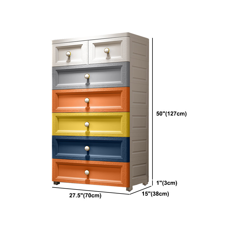 Plastic Storage Cabinet Contemporary Wardrobe Cabinet with Drawer for Home