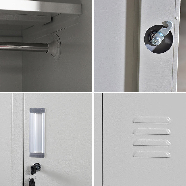 Metal Wardrobe Cabinet Contemporary Grey Wardrobe Armoire for Home