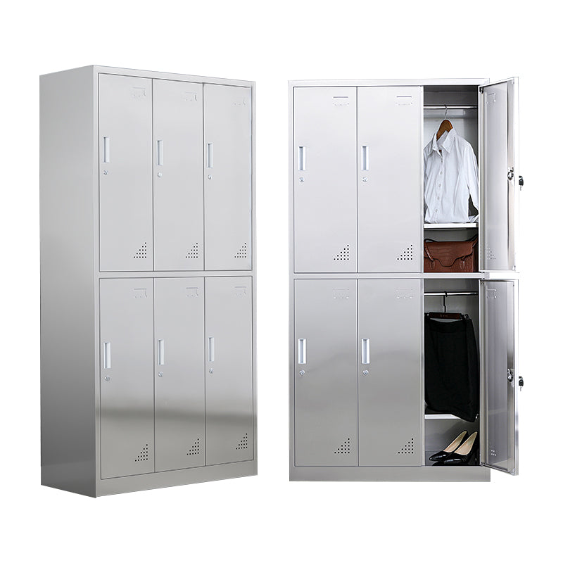 Metal Industrial Cabinet with Hinged Door Gray Steel Storage Cabinet for Bathroom