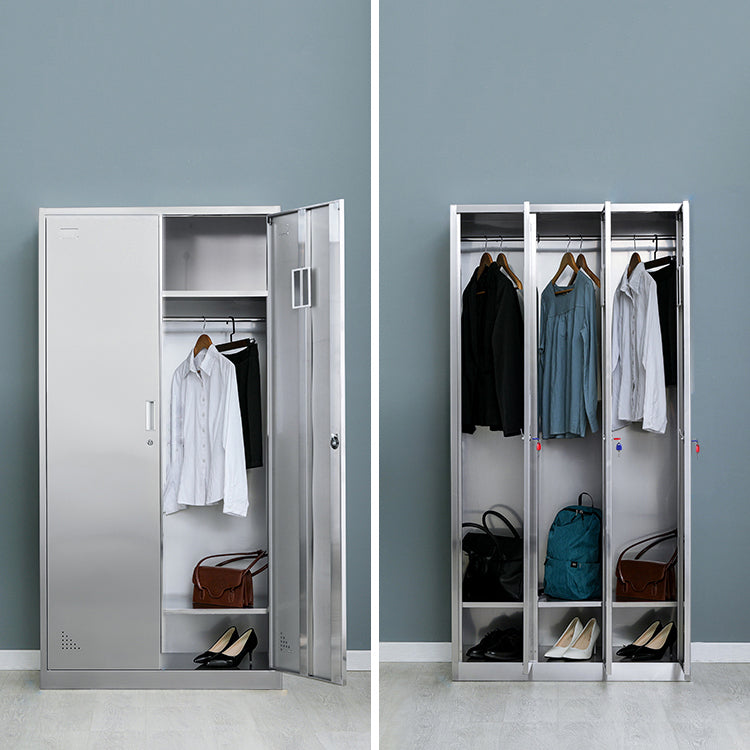 Metal Industrial Cabinet with Hinged Door Gray Steel Storage Cabinet for Bathroom