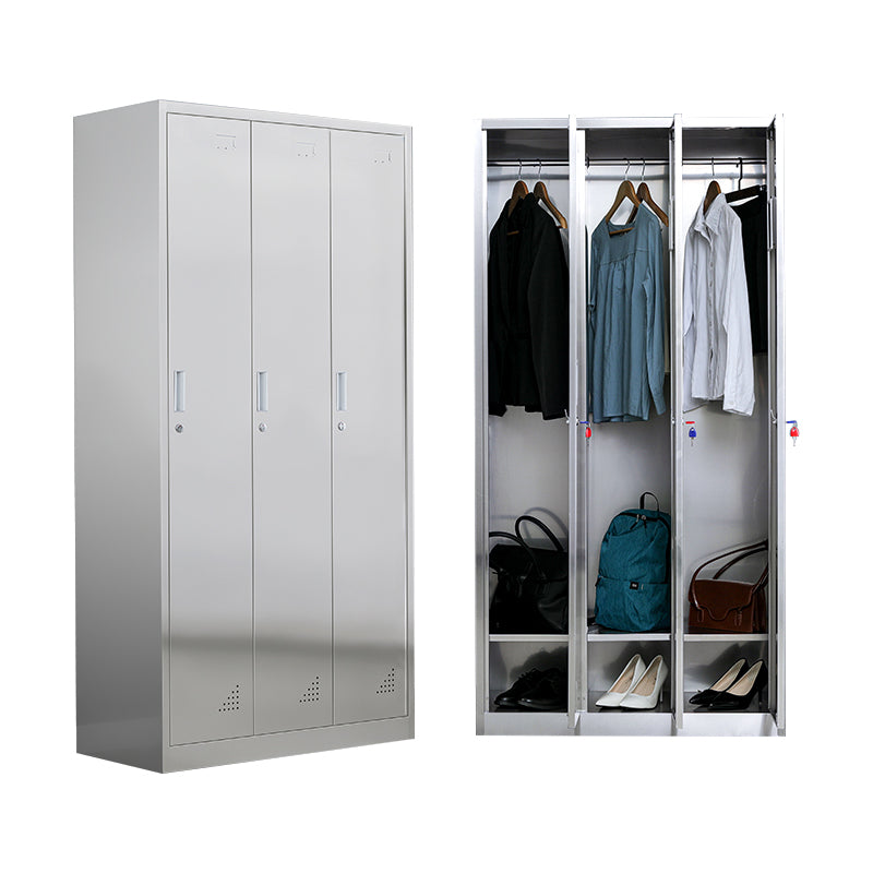 Metal Industrial Cabinet with Hinged Door Gray Steel Storage Cabinet for Bathroom