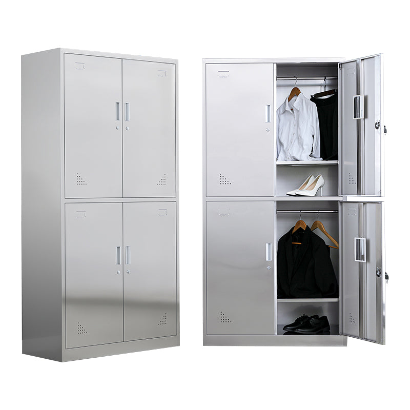 Metal Industrial Cabinet with Hinged Door Gray Steel Storage Cabinet for Bathroom