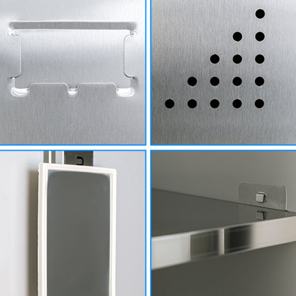 Metal Industrial Cabinet with Hinged Door Gray Steel Storage Cabinet for Bathroom