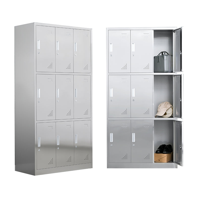Metal Industrial Cabinet with Hinged Door Gray Steel Storage Cabinet for Bathroom