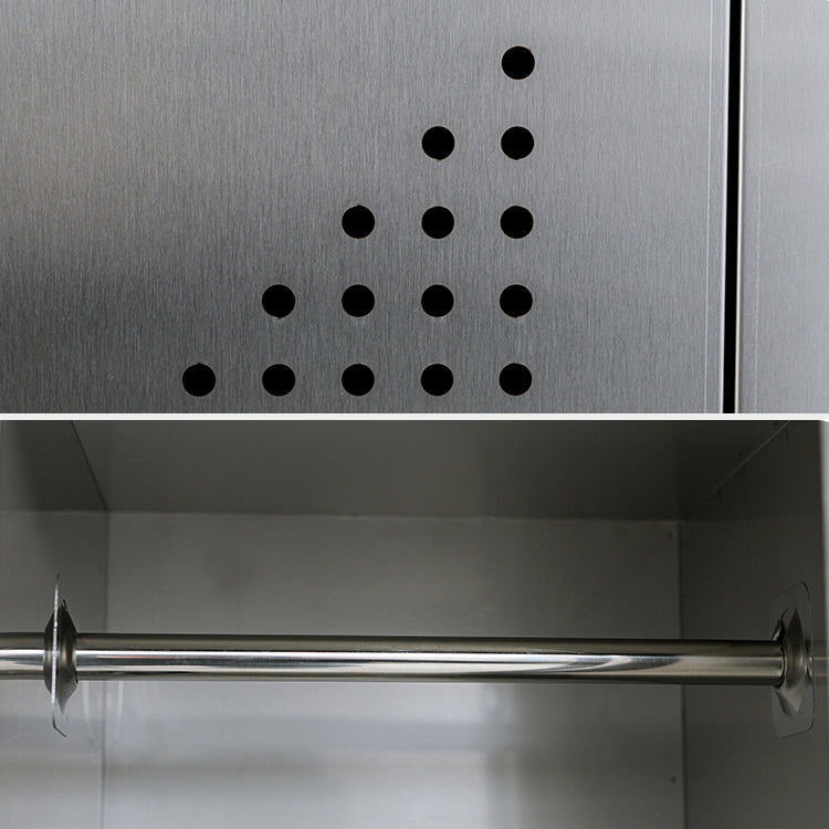 Metal Industrial Cabinet with Hinged Door Gray Steel Storage Cabinet for Bathroom