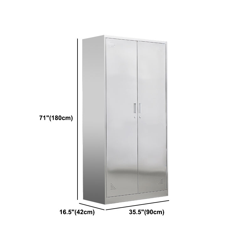 Metal Industrial Cabinet with Hinged Door Gray Steel Storage Cabinet for Bathroom