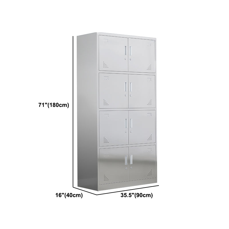 Metal Industrial Cabinet with Hinged Door Gray Steel Storage Cabinet for Bathroom