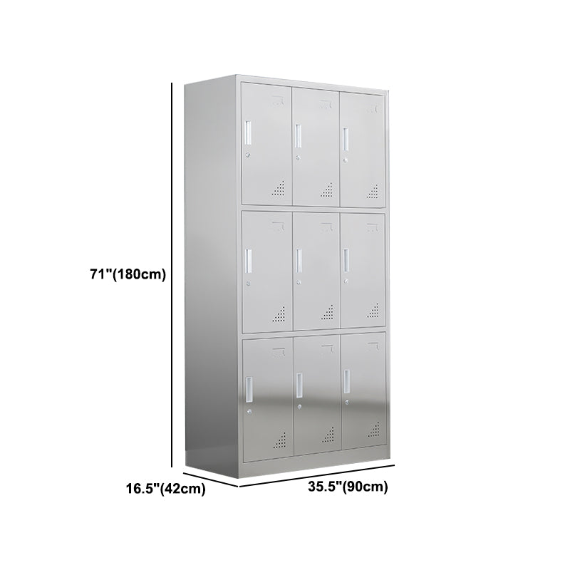 Metal Industrial Cabinet with Hinged Door Gray Steel Storage Cabinet for Bathroom