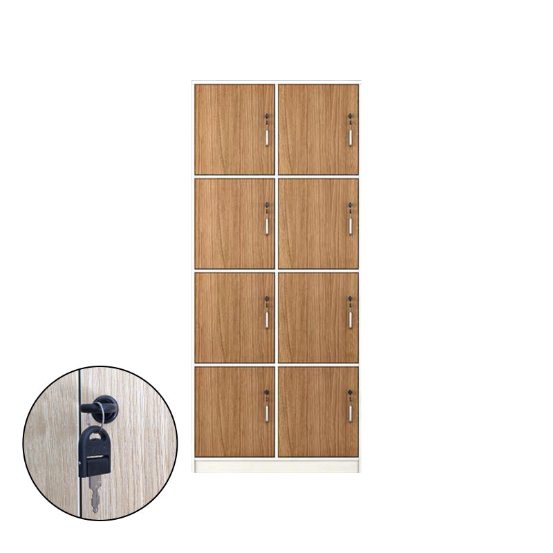 Contemporary Brown Storage Cabinet Manufactured Wood Hinged Door Cabinet