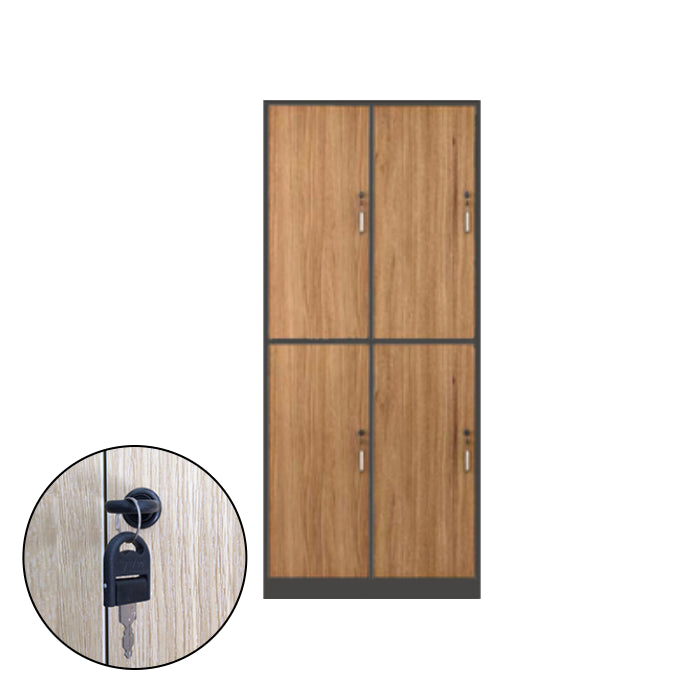 Contemporary Brown Storage Cabinet Manufactured Wood Hinged Door Cabinet