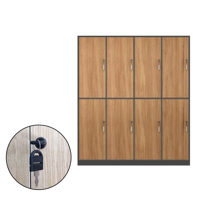 Contemporary Brown Storage Cabinet Manufactured Wood Hinged Door Cabinet