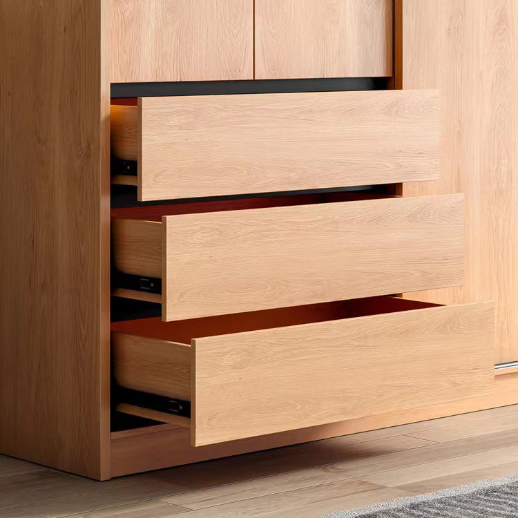 Engineered Wood Wardrobe Armoire with Drawer Contemporary Wardrobe Closet