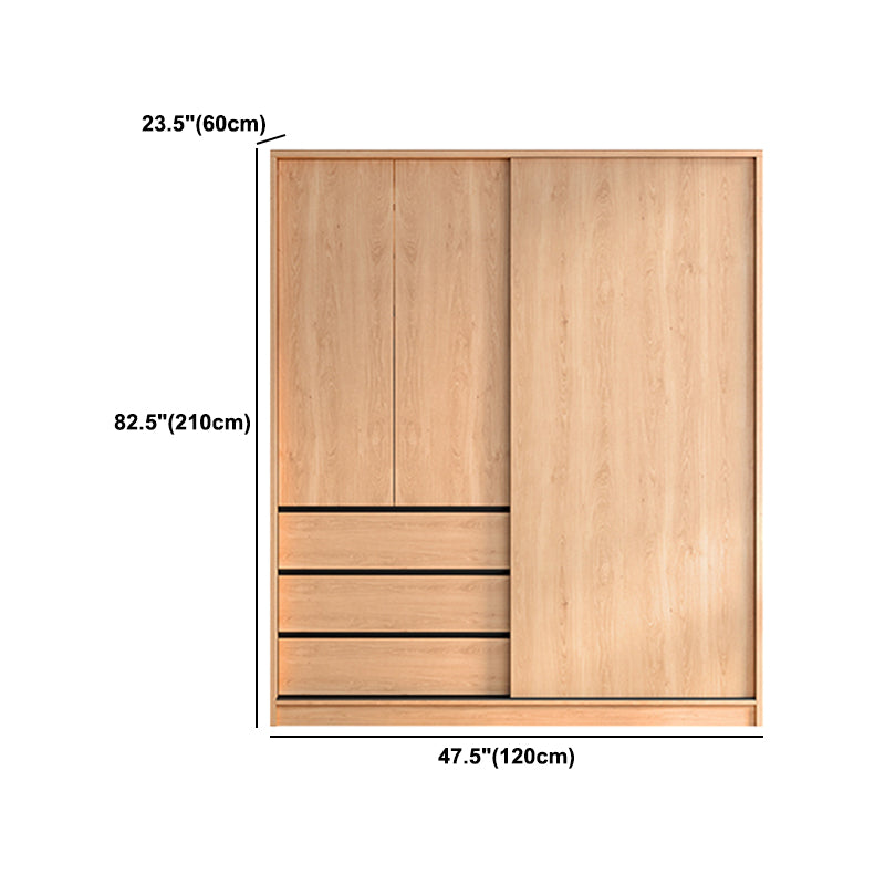 Engineered Wood Wardrobe Armoire with Drawer Contemporary Wardrobe Closet