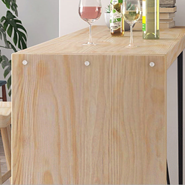 Industrial Rectangular Pub Table Set 1/5 Pieces Wooden Counter Table with Backless Stools