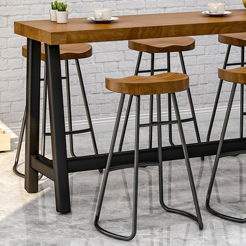Modern Rectangular Pub Table Set 1/2/4/7 Pieces Wooden Counter Table for Dining Room