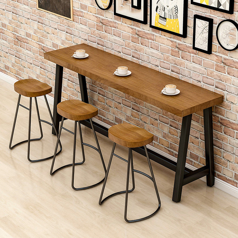 Modern Rectangular Pub Table Set 1/2/4/7 Pieces Wooden Counter Table for Dining Room
