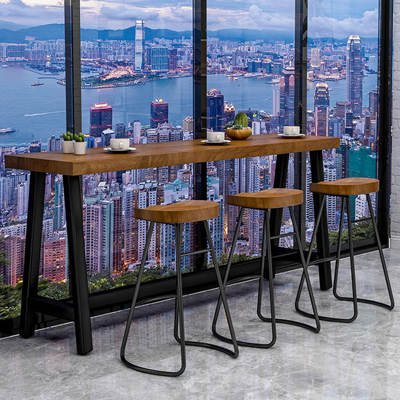 Modern Rectangular Pub Table Set 1/2/4/7 Pieces Wooden Counter Table for Dining Room