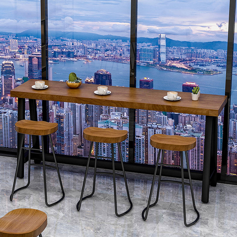 Modern Rectangular Pub Table Set 1/2/4/7 Pieces Wooden Counter Table for Dining Room