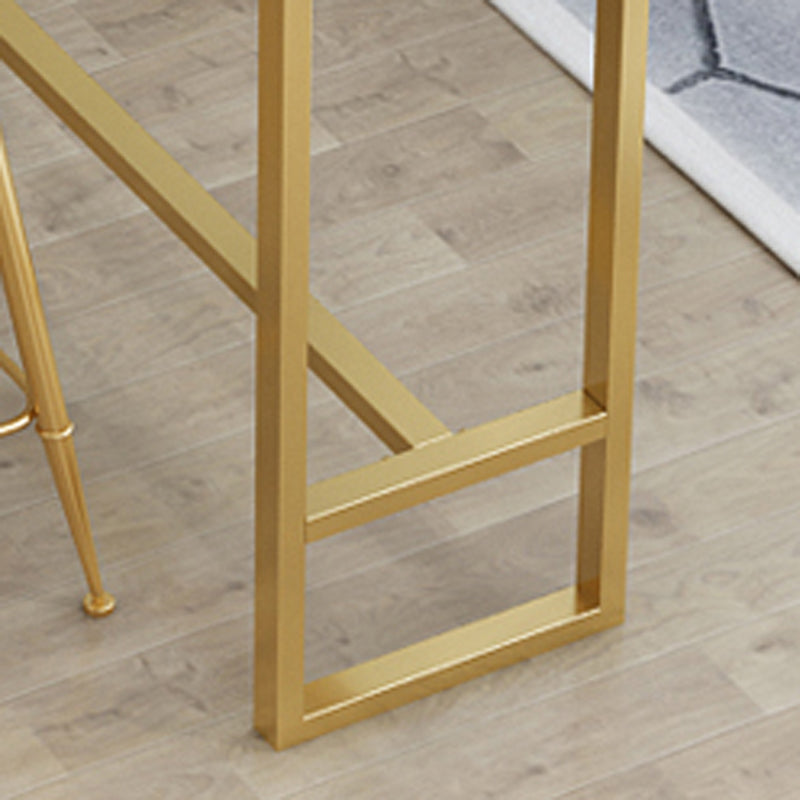 Glam Style 1/2/3 Pieces Bar Table Set Rectangle Bar Table with Metal High Stools for Home